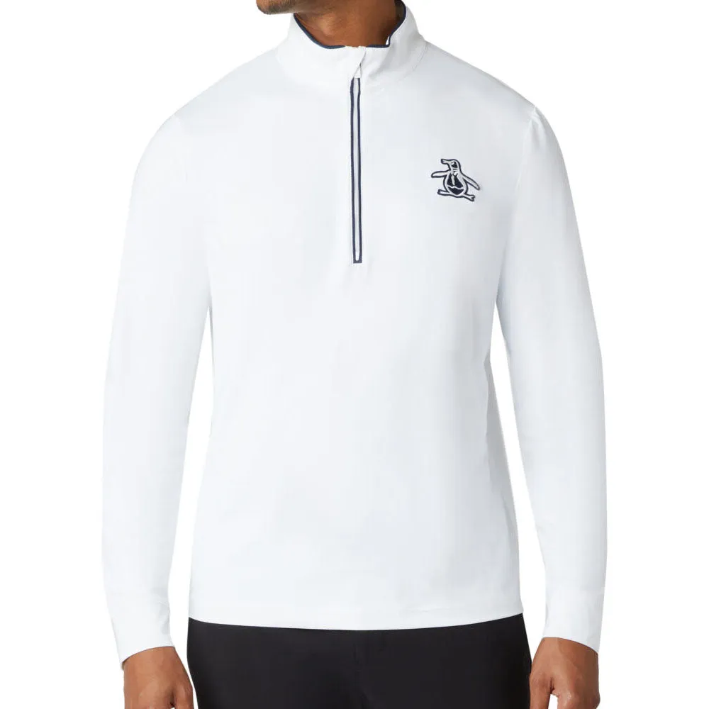 Original Penguin 1/4 Zip Performance Earl Pullover - Bright White Walk Tall