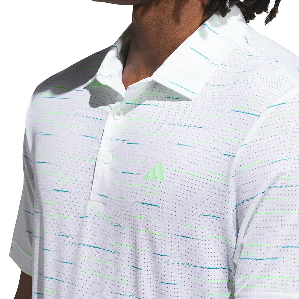 Adidas Ultimate365 Mesh Glimmer Print Polo Shirt - White Exclusive Deal