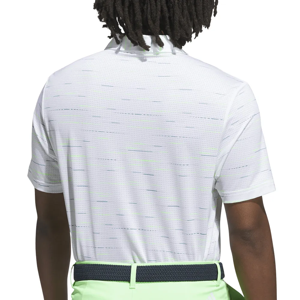 Step Out Boldly Footwear for the Fearless Adidas Ultimate365 Mesh Glimmer Print Polo Shirt - White