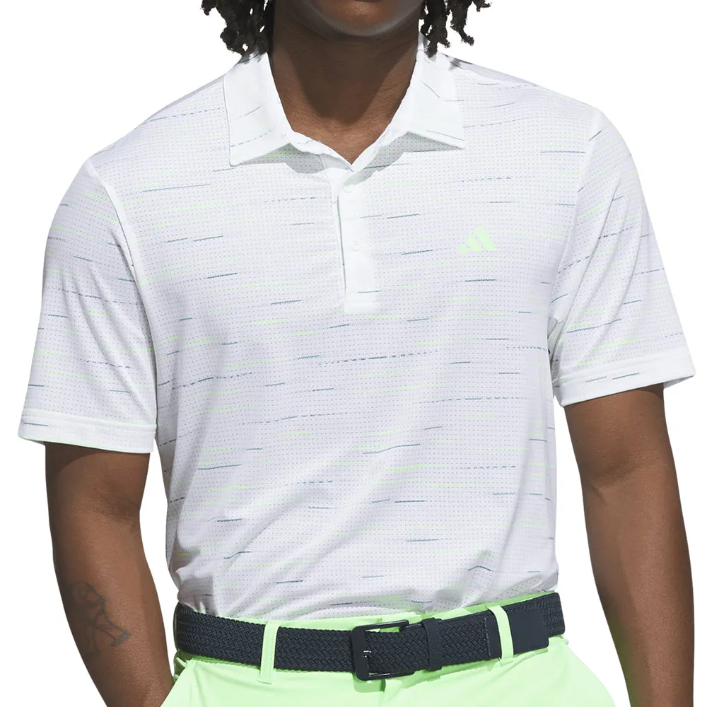 Adidas Ultimate365 Mesh Glimmer Print Polo Shirt - White Steal Move Like You Mean It