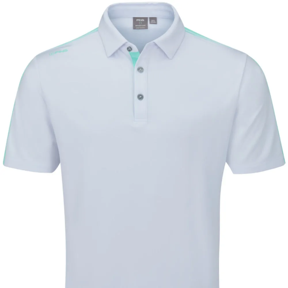 Ping Inver Polo Shirt - White/Aruba Blue Multi Limited Time Offer