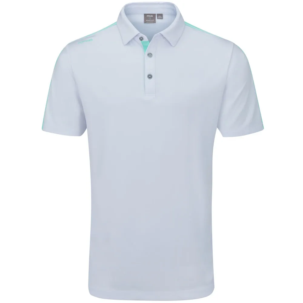 Ping Inver Polo Shirt - White/Aruba Blue Multi Memorial Day Sale Break Boundaries