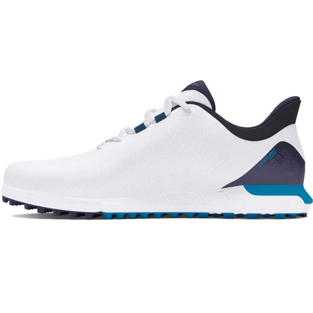 Under Armour Drive Fade Spikeless Waterproof Shoes - White/Capri/Midnight Navy Made to Turn Heads Memorial Day Sale