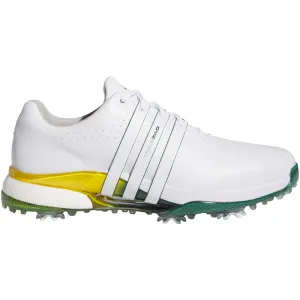 Adidas Tour360 24 Spiked Waterproof Shoes - White/Collegiate Green/Yellow Break Boundaries