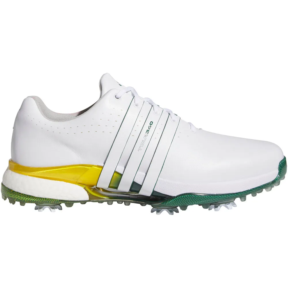 Empower Your Journey Adidas Tour360 24 Spiked Waterproof Shoes - White/Collegiate Green/Yellow