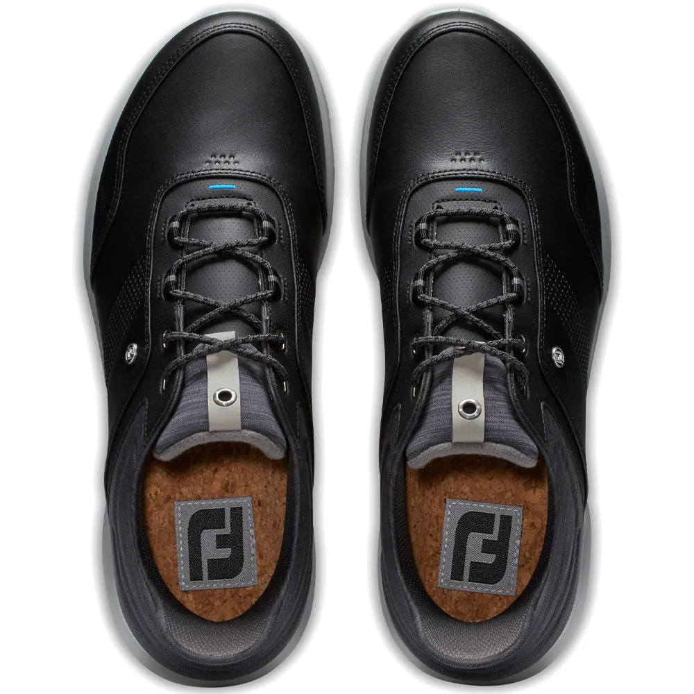Footjoy Stratos Spikeless Waterproof Shoes - Black/Charcoal/Blue Thanksgiving Day Sale