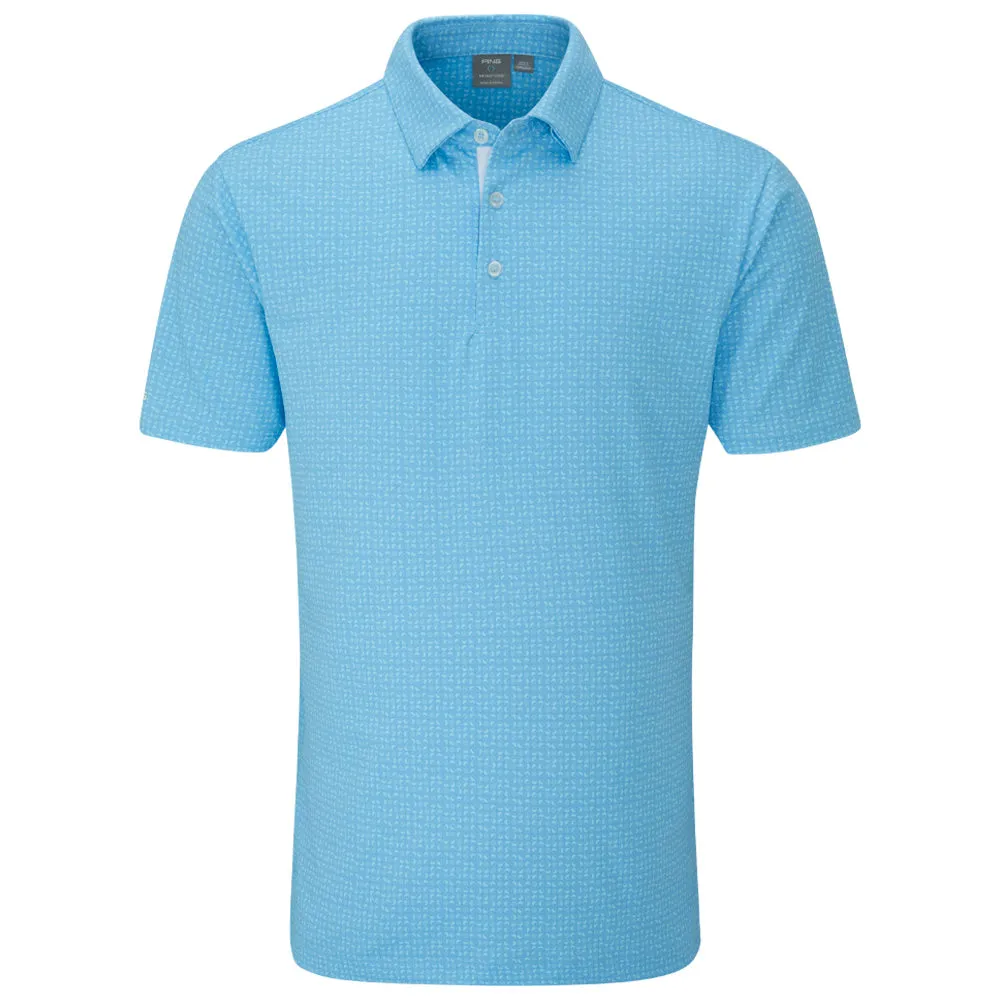 Ping Julian Polo Shirt - Crystal Blue Multi Move Beyond Ordinary