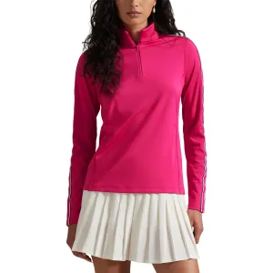 Move Like You Mean It Holiday Sale Rlx Ralph Lauren Women'S Power Stretch Half Zip Golf Pullover - Currant/Ceramic White/Hunter Green