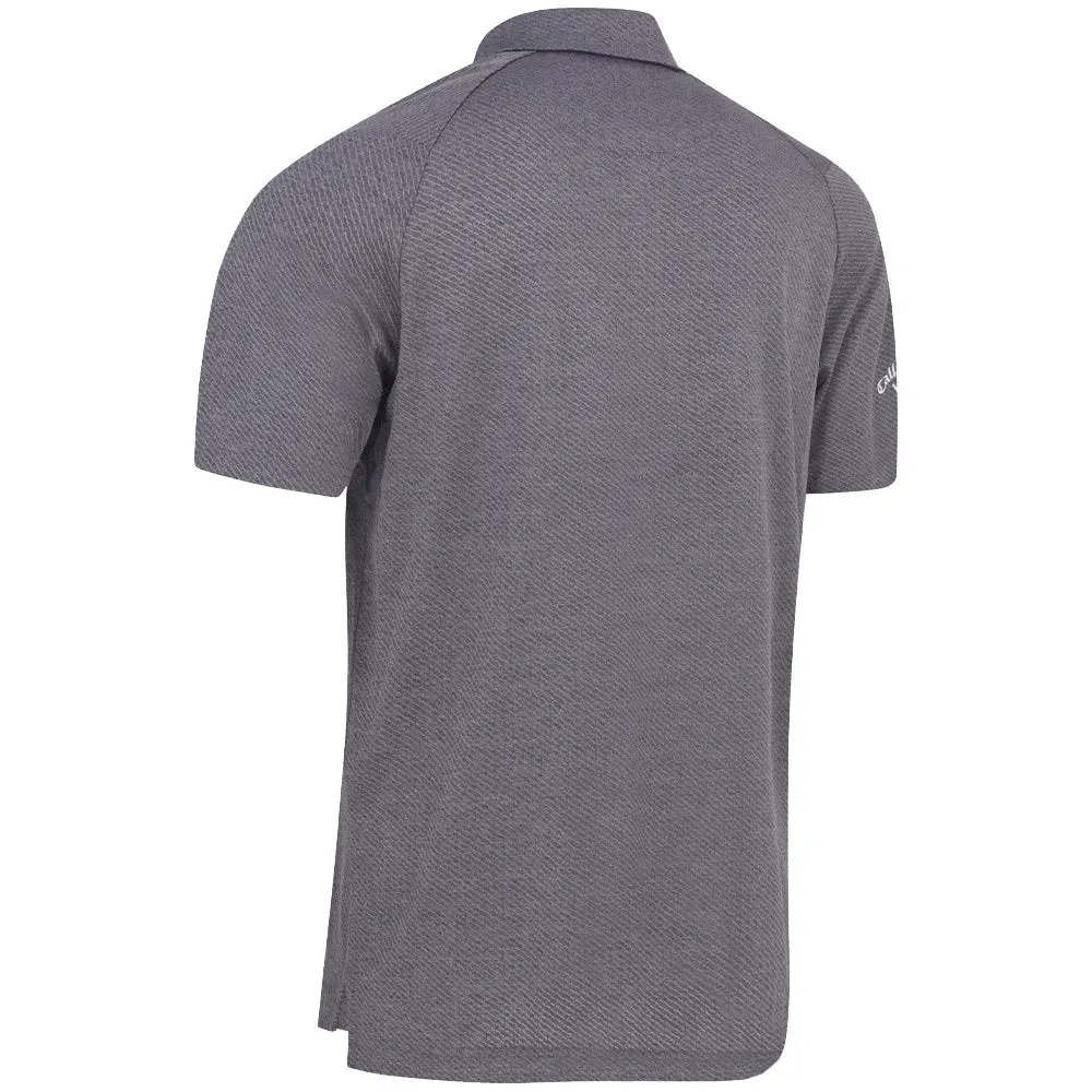 Callaway Heathered Jacquard Polo Shirt - Black Heather Dress from the Feet Up