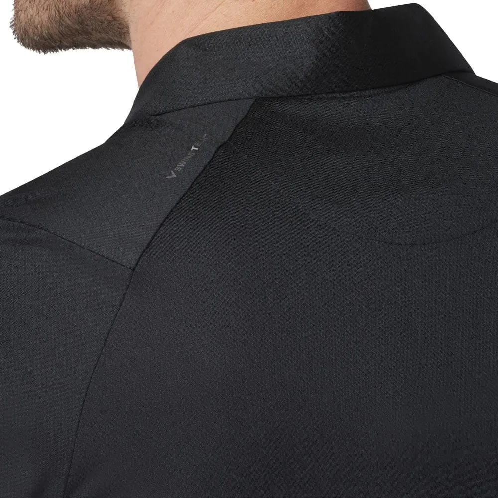 Callaway Swing Tech Solid Print Polo Shirt - Caviar Unleash Your Power