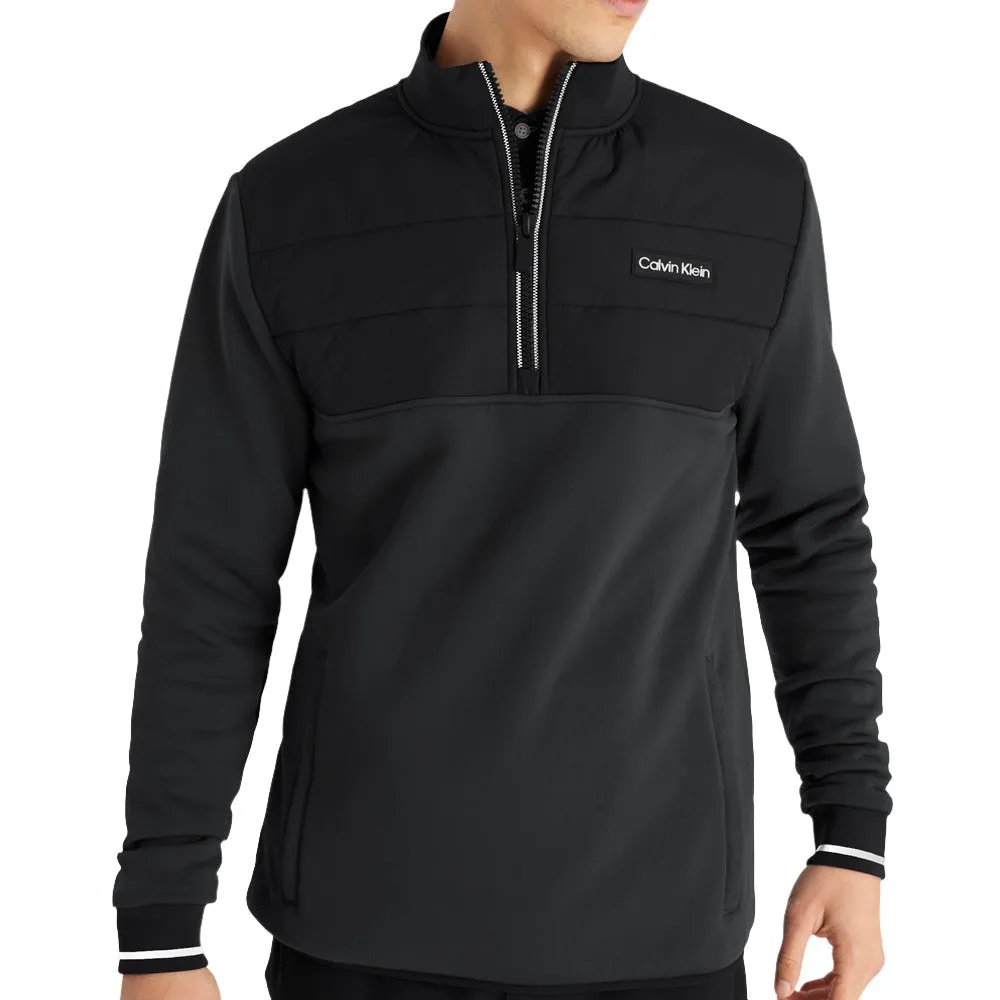 Unleash Your Power Step Out Boldly Calvin Klein Baylor Creek Hybrid Half Zip Pullover - Black