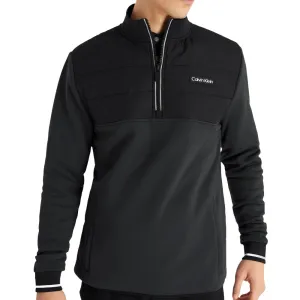 Unleash Your Power Step Out Boldly Calvin Klein Baylor Creek Hybrid Half Zip Pullover - Black