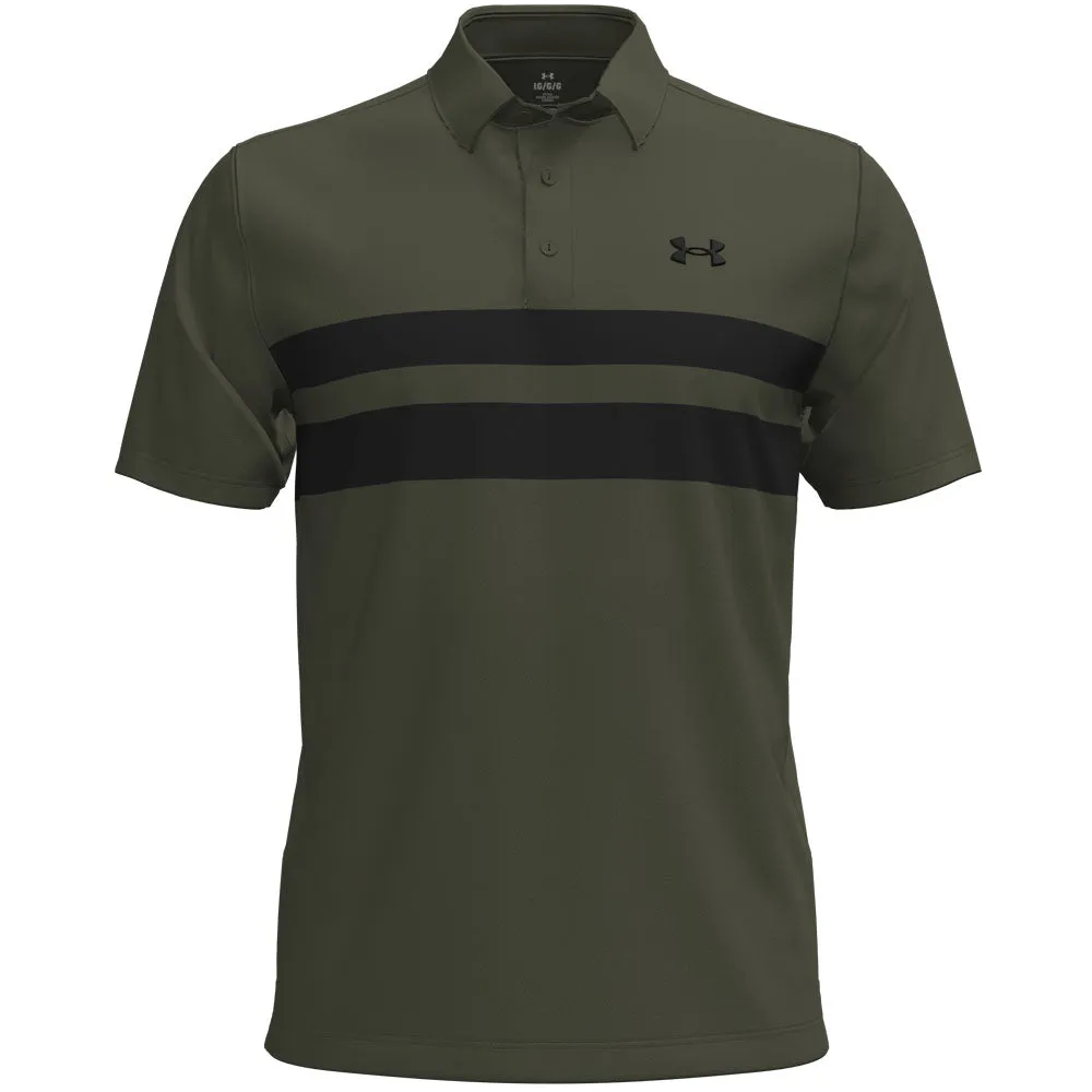 Command Attention Under Armour Playoff 3.0 Stripe Polo Shirt - Marine Od Green/Black
