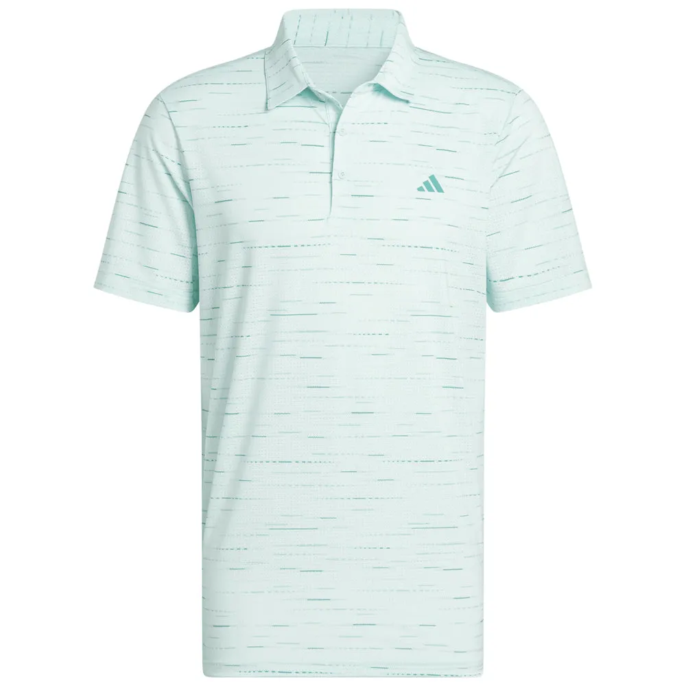 Adidas Ultimate365 Mesh Glimmer Print Polo Shirt - Semi Flash Aqua Deal Of The Century