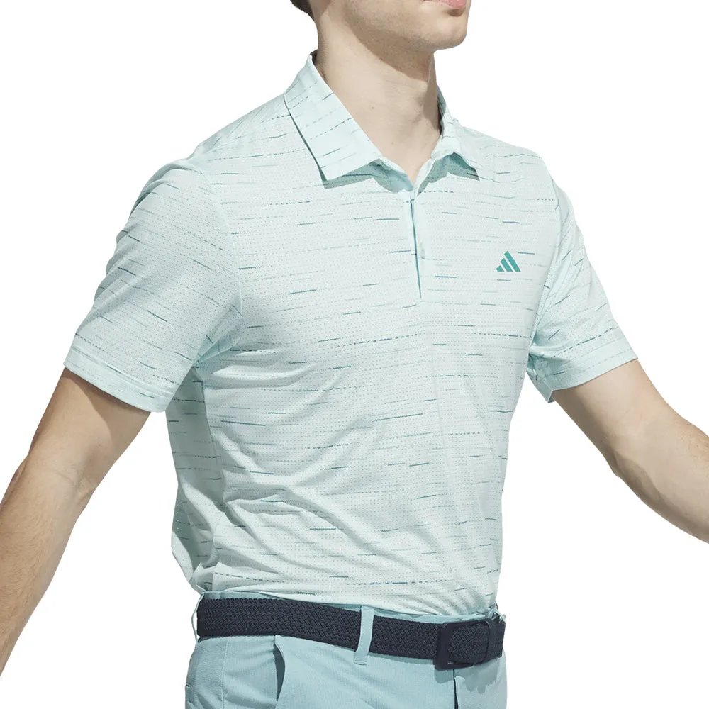 Adidas Ultimate365 Mesh Glimmer Print Polo Shirt - Semi Flash Aqua All Eyes on You