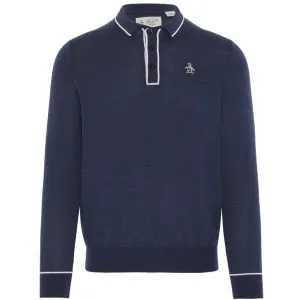 Original Penguin Earl Merino Sweater - Black Iris/Bijou Heather Black Friday Offer Own the Vibe