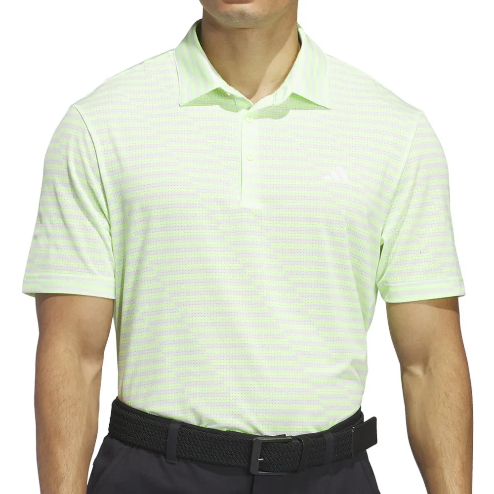 Move Like You Mean It Adidas Mesh Print Polo Shirt - Green Spark/Crystal Jade