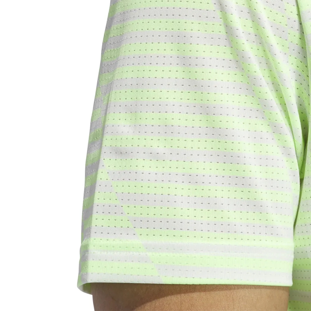Move Like You Mean It Footwear for the Fearless Adidas Mesh Print Polo Shirt - Green Spark/Crystal Jade