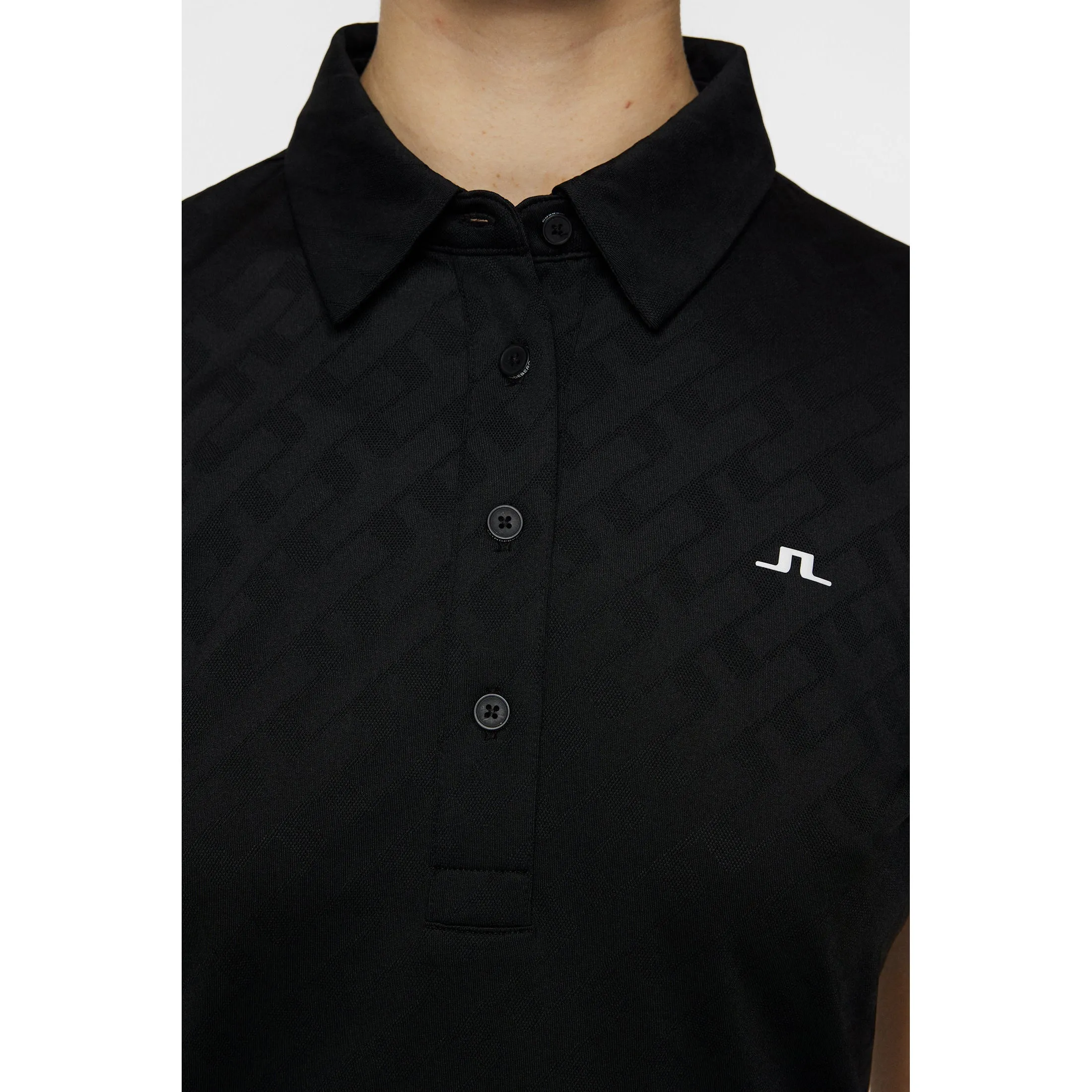 Loud Looks, Smooth Moves J.Lindeberg Women'S Alaya Jacquard Golf Polo Shirt - Black