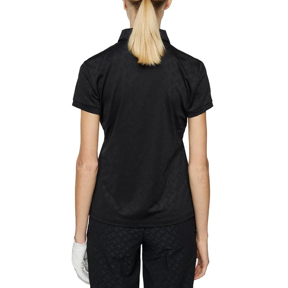 Empower Your Journey J.Lindeberg Women'S Alaya Jacquard Golf Polo Shirt - Black