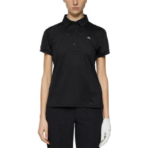 J.Lindeberg Women'S Alaya Jacquard Golf Polo Shirt - Black Move Like You Mean It Feel the Energy