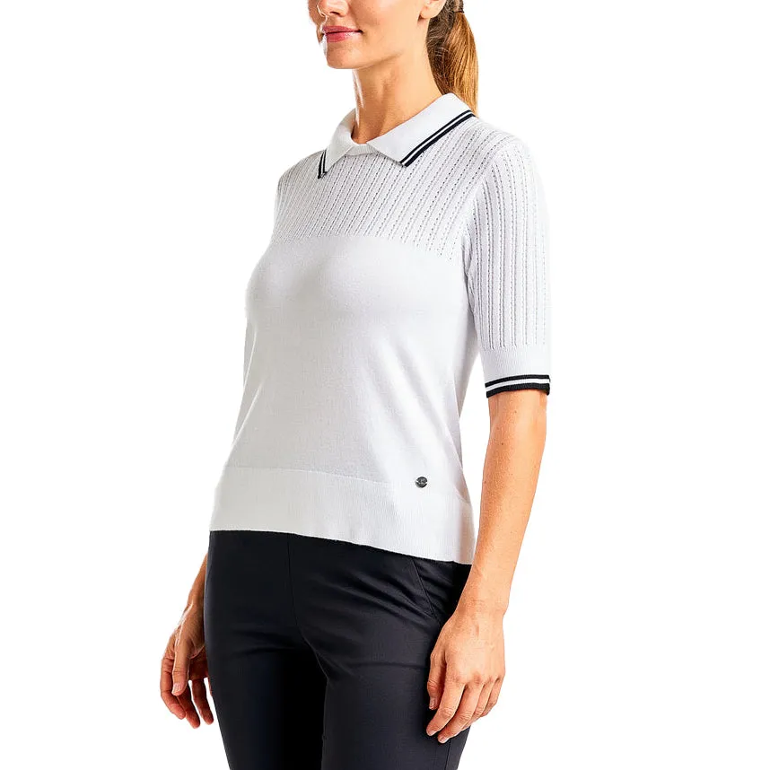 Nivo Women'S Vy Sweater Golf Polo Shirt - White Sweetest Day Sale
