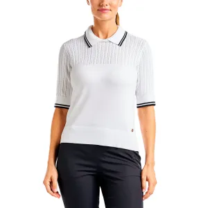 Nivo Women'S Vy Sweater Golf Polo Shirt - White Dare to Lead