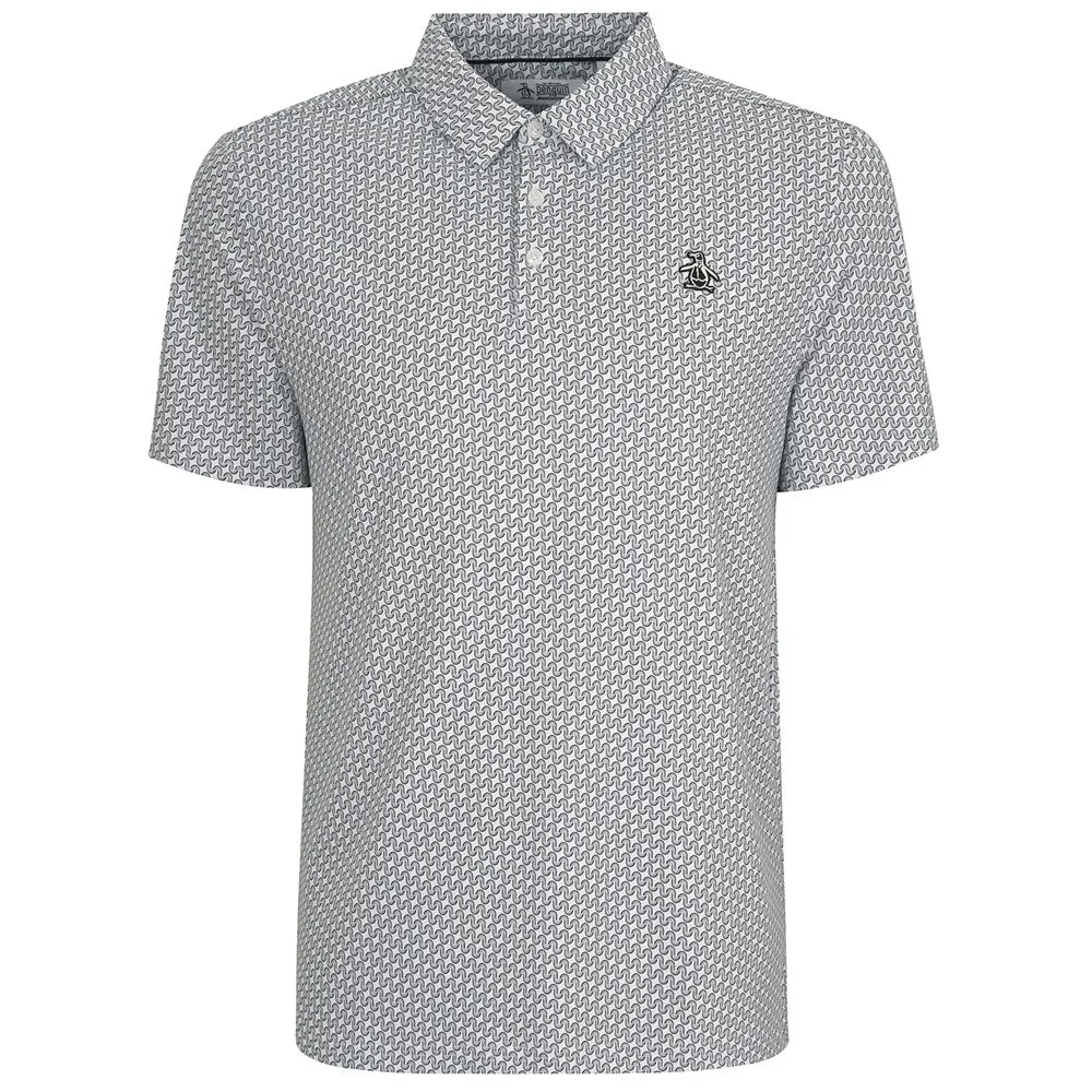Original Penguin All Over Heritage Geo Print Polo Shirt - Quarry Empower Your Journey Biggest Sale of the Year
