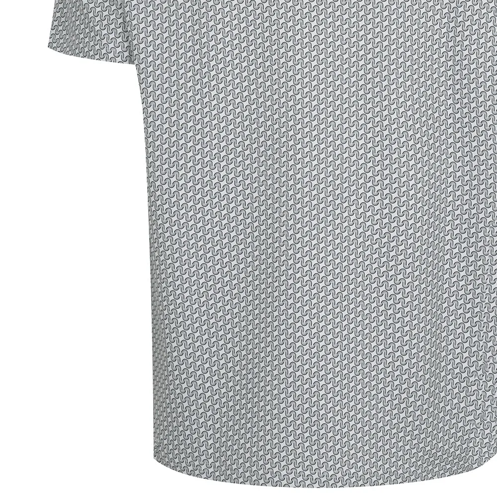 Keep Going Strong Original Penguin All Over Heritage Geo Print Polo Shirt - Quarry