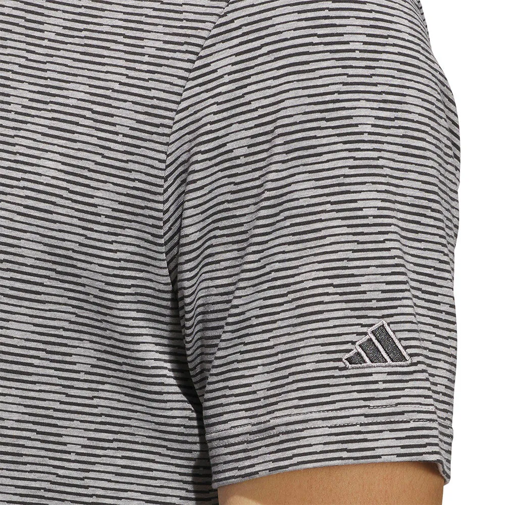 New Year's Eve Sale Walk Loud Adidas Go-To Printed Stripe Polo Shirt - Grey Three Mel/Black