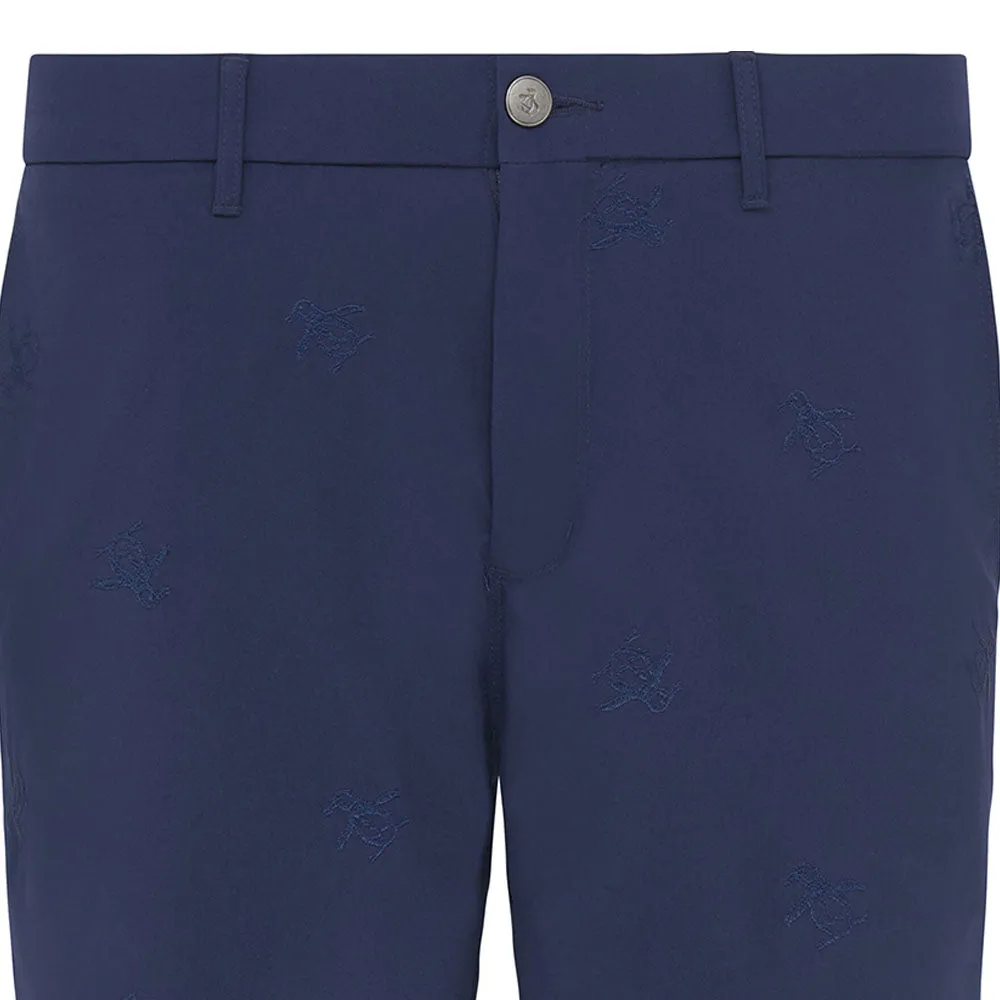 New Year's Eve Sale Original Penguin All-Over Pete Embroidery Shorts - Black Iris