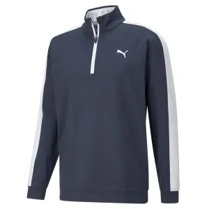 Puma Cloudspun T7 1/4 Zip Sweater - Navy Blazer Heather/Bright White Spring Sale