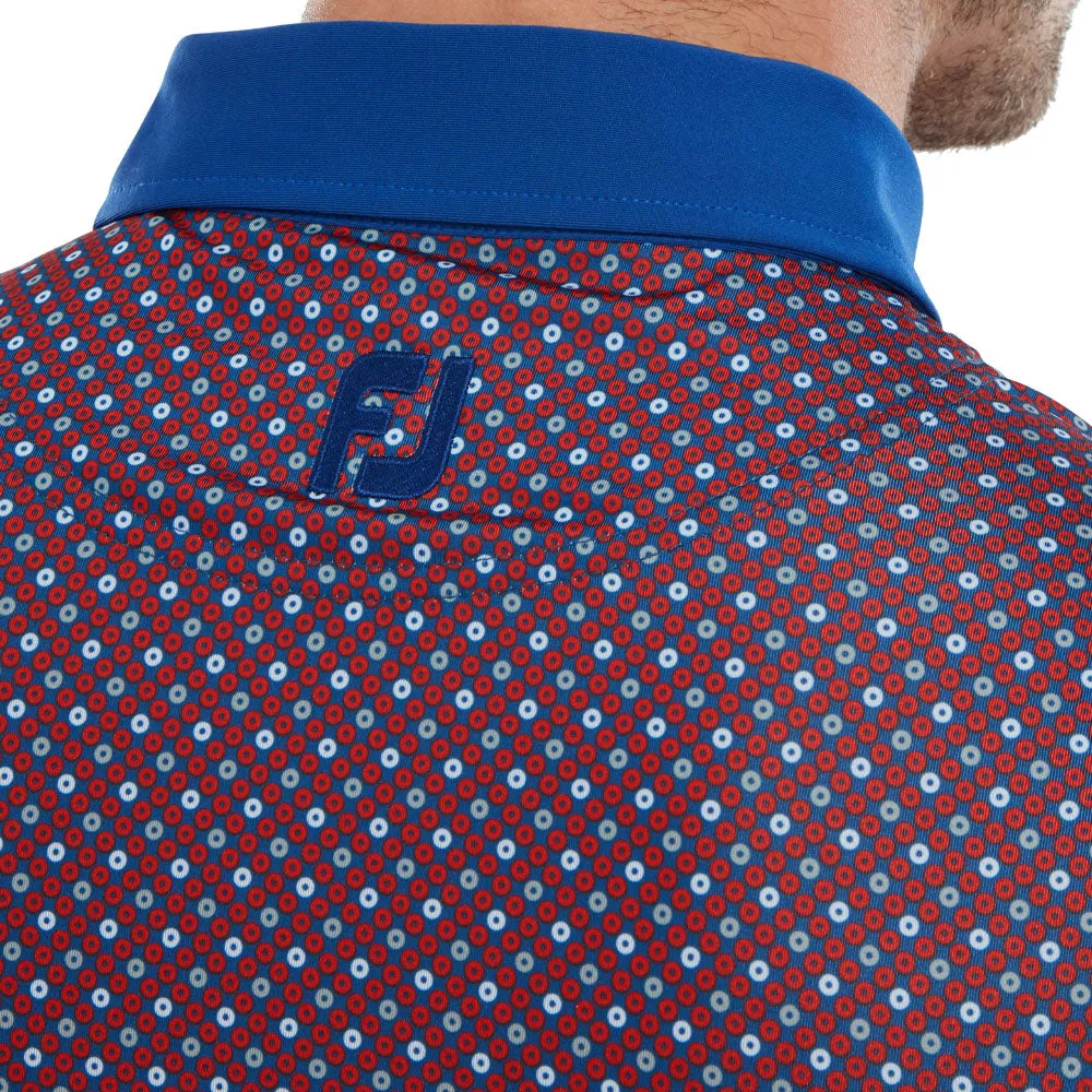 Footjoy Circle Print Polo Shirt - Twilight/Racing Red/Iron/White Unapologetically You