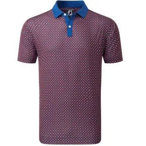 Keep Going Strong Footjoy Circle Print Polo Shirt - Twilight/Racing Red/Iron/White