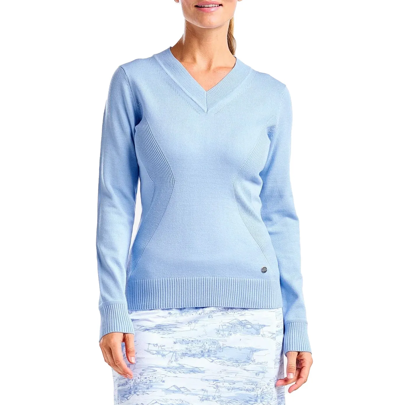Nivo Women'S Nicole V-Neck Sweater - Gentle Blue Own Every Step The Fast Lane Choice