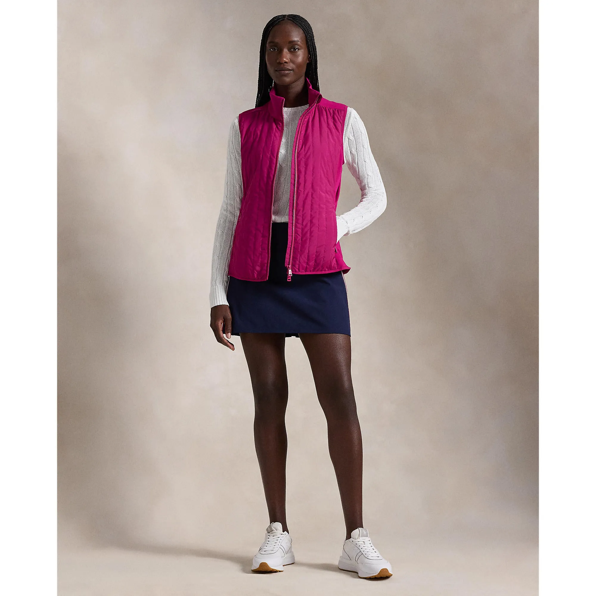 The Fast Lane Choice Rlx Ralph Lauren Women'S Cool Wool Hybrid Performance Vest - Fuchsia Berry