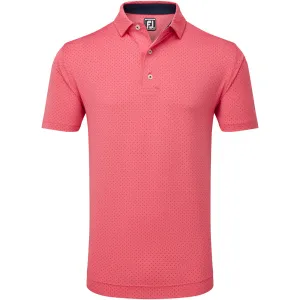 Steal Economical Footjoy Stretch Lisle Dot Print Polo Shirt - Coral Red/Navy