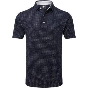 Move Beyond Ordinary Made to Move Footjoy Stretch Lisle Dot Print Polo Shirt - Navy/White