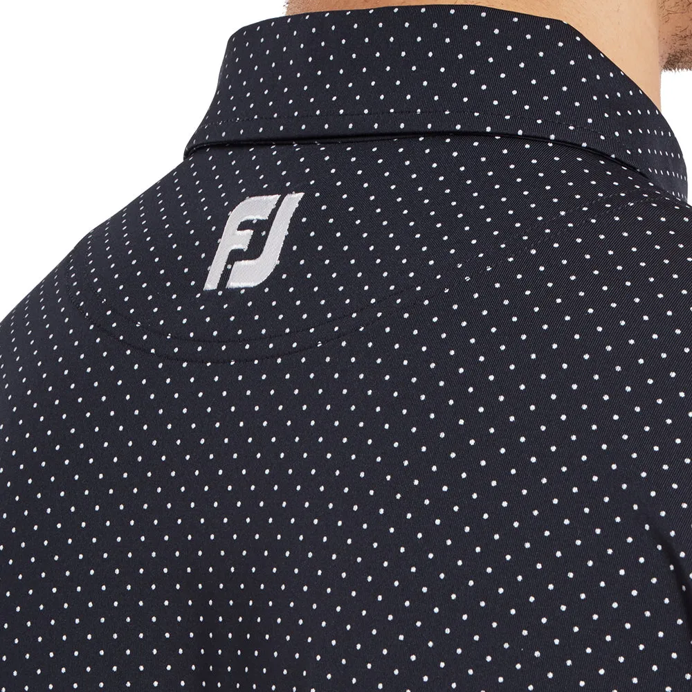 Footjoy Stretch Lisle Dot Print Polo Shirt - Navy/White Performance Unleashed Walk with Power