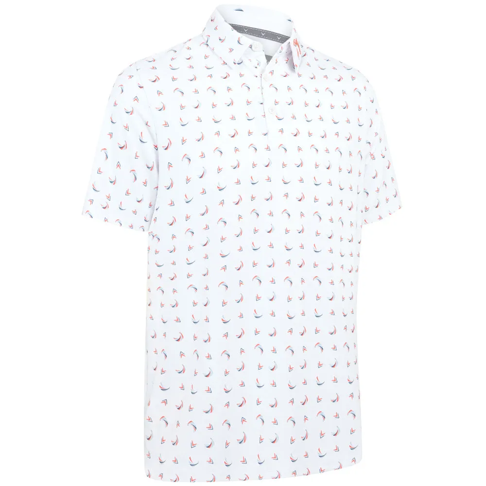 Step Into Strength Move Like You Mean It Callaway Swing Chev Polo Shirt - Bright White