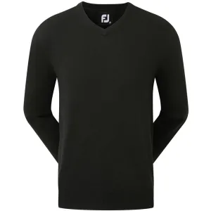 Step into the Beat Footjoy Wool Blend V-Neck Pullover - Black