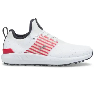 Step Into Strength Puma Ignite Articulate Ltd Edition Love H8 Spiked Waterproof Shoes - White/Silver/Ski Patrol