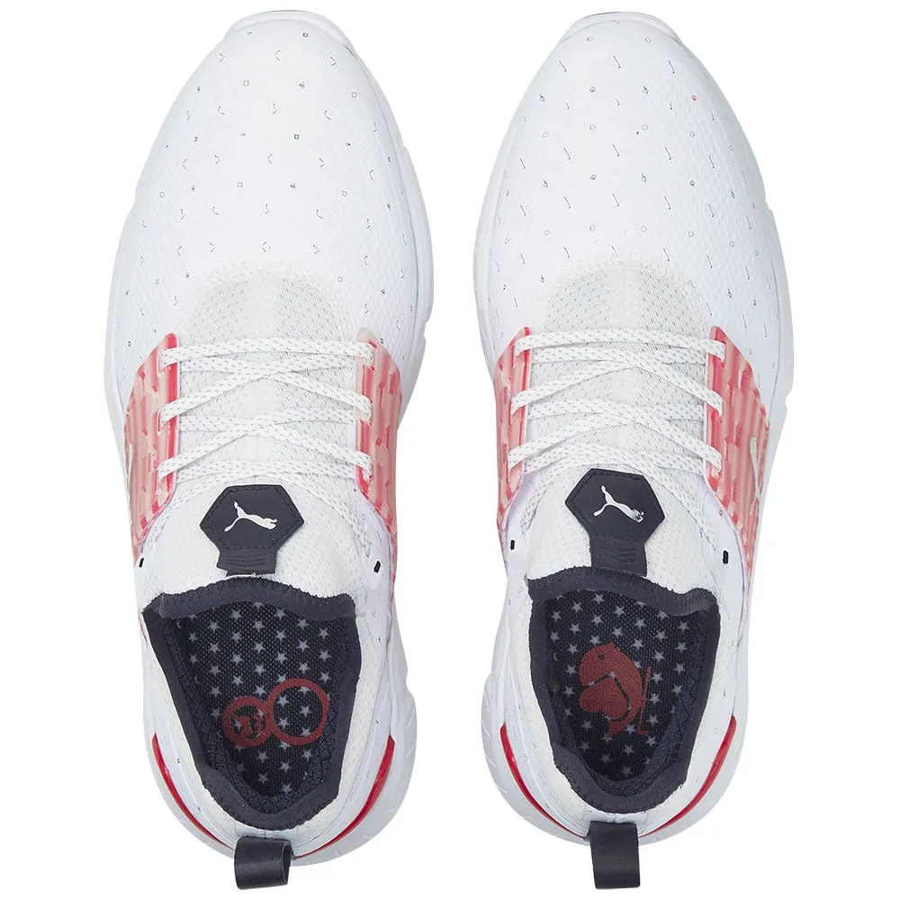 All Saints' Day Sale Puma Ignite Articulate Ltd Edition Love H8 Spiked Waterproof Shoes - White/Silver/Ski Patrol