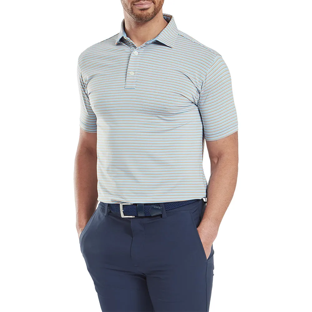 Empower Your Journey Footjoy Balance Stripe Lisle Polo Shirt - Blue Jay