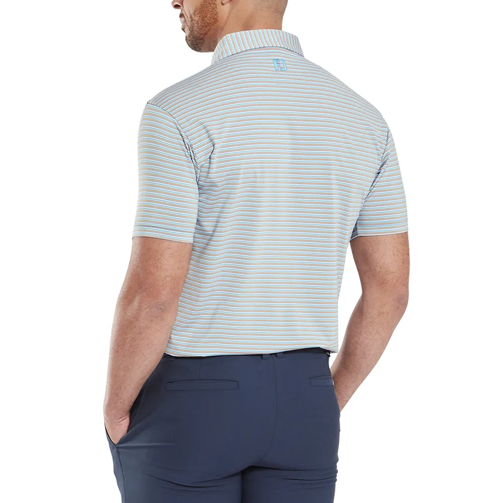 Push Beyond Limits Made to Turn Heads Footjoy Balance Stripe Lisle Polo Shirt - Blue Jay