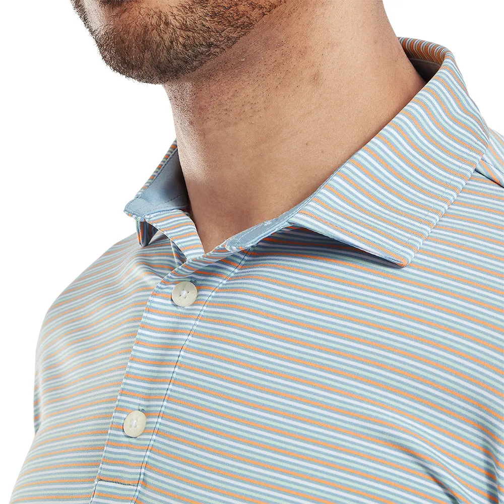 Stay in Motion Own the Streets Footjoy Balance Stripe Lisle Polo Shirt - Blue Jay