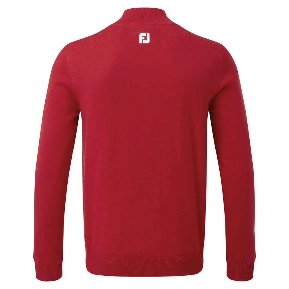 Footjoy Wool Blend 1/2 Zip Lined Pullover - Red Labor Day Sale