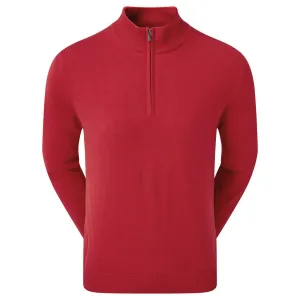Labor Day Sale Footjoy Wool Blend 1/2 Zip Lined Pullover - Red
