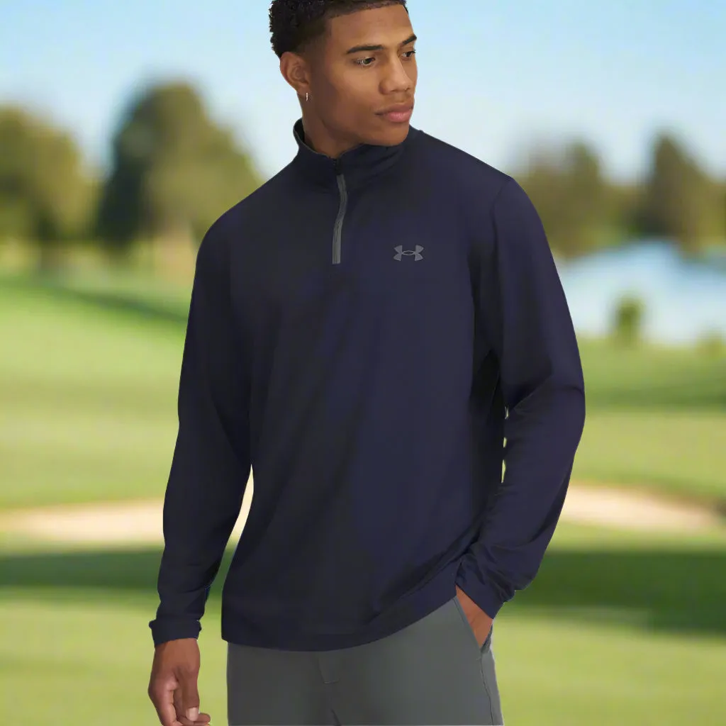 Made to Turn Heads Step into the Beat Under Armour Matchplay 1/4 Zip Pullover - Midnight Navy/Pitch Gray