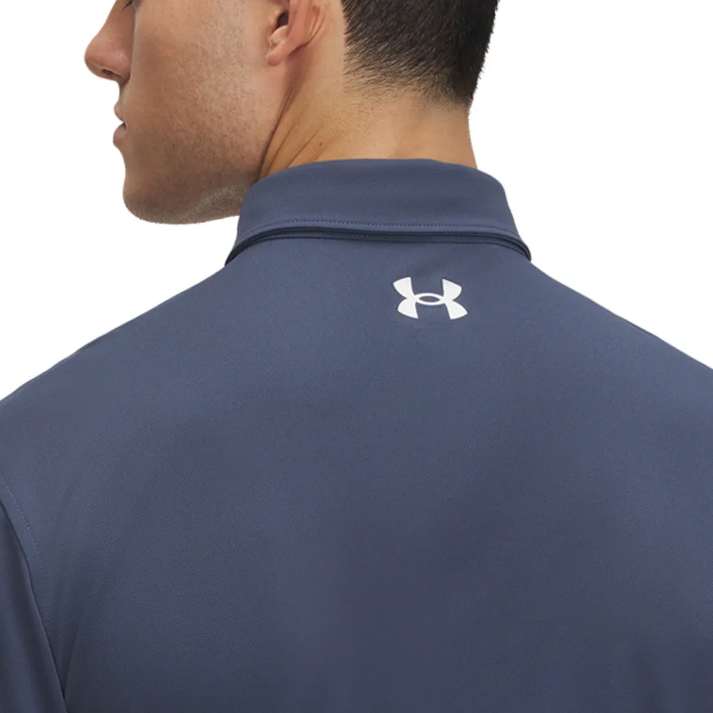 Under Armour T2G Pique Polo Shirt - Downpour Grey/White Born to Stand Out Not for the Ordinary